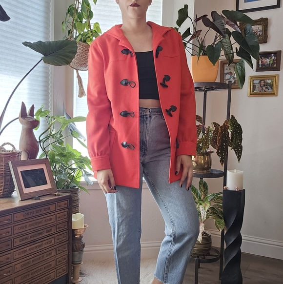 Red Toggle Coat - Picture 2 of 8